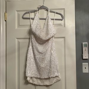 Sequined Halter mini dress